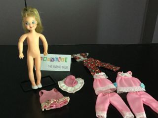 Vintage Barbie 1965 Tutti Doll Pink Clothes Plus 3 Outfits