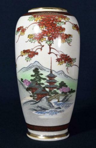 Antique Japanese Satsuma Porcelain Vase C1910