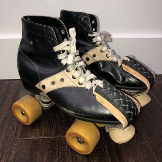Vintage Riedell Jogger Sure - Grip Black Roller Skates Womens Size 8