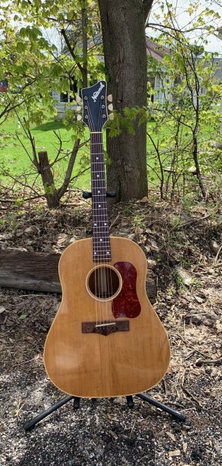 Vintage National Model 1155 Acoustic Dreadnought Guitar W/ Ohsc