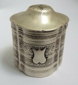 Lovely Early Decorative Dutch Antique 1845 Solid Silver Peppermint Snuff Box