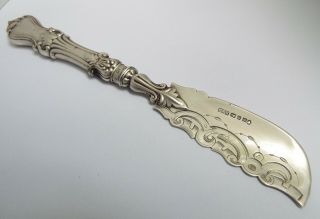 Stunning Decorative Antique Victorian 1857 Sterling Silver Butter Knife Spreader
