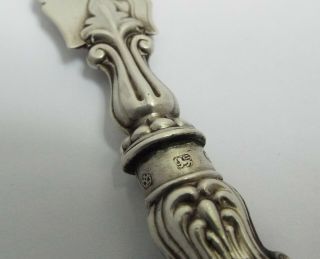 STUNNING DECORATIVE ANTIQUE VICTORIAN 1857 STERLING SILVER BUTTER KNIFE SPREADER 8