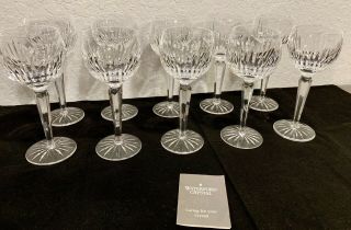 Very Rare Vintage Waterford Crystal Eileen Cut Wine Hock Set Of 10 Glasses