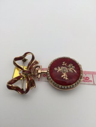 Extremely Rare Solid Gold fob watch.  Diamond & Pearls 11