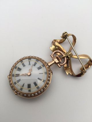 Extremely Rare Solid Gold fob watch.  Diamond & Pearls 5