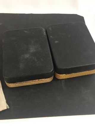2 Vintage Zippo Lighter Clamshell Style Boxes - Gold And Black 5