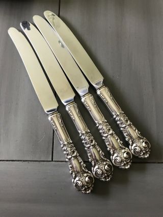 4 French Renaissance Sterling Dinner Knives Reed Barton Flatware Silverware