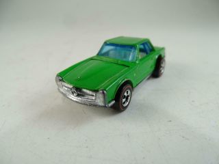 Vintage Hot Wheels Redline Model Toy Car Diecast Mercedes Benz 280SL Green 1969 2