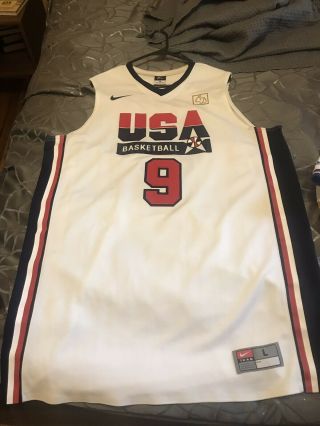 Vintage Nike Michael Jordan Team Usa Olympics Stitched Jersey.  Chuck Daly Patch
