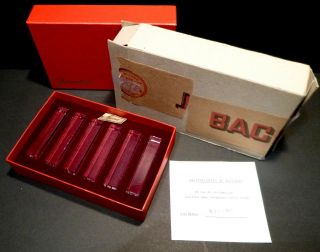 Vintage Baccarat Vega Rectangle Set Of 6 Knife Rests 3 " Made In France Nib