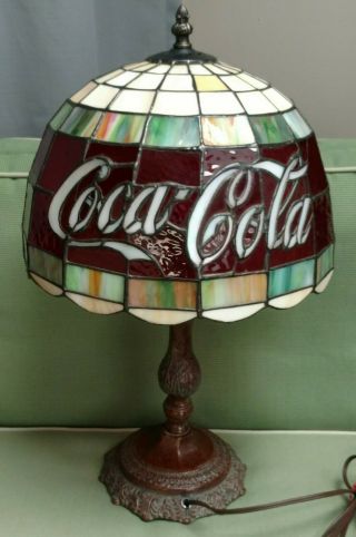 Coca - Cola Collectibles Vintage Lamp - Stained Glass 3