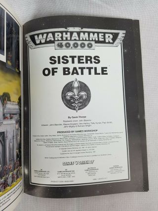 Warhammer 40k Sisters Of Battle Codex Vintage 1997 By Games Workshop 3