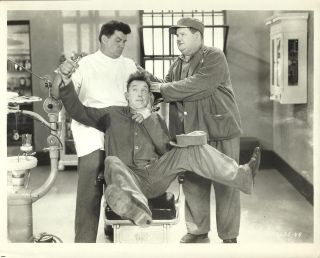 Stan Laurel,  Otto Fries & Oliver Hardy In " Pardon Us " Origin.  Vintage Photo 1930