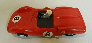 RARE VINTAGE 1967 COX 1/24 RED DINO FERRARI SLOT CAR WITH ISO - FULCRUM CHASSIS 3