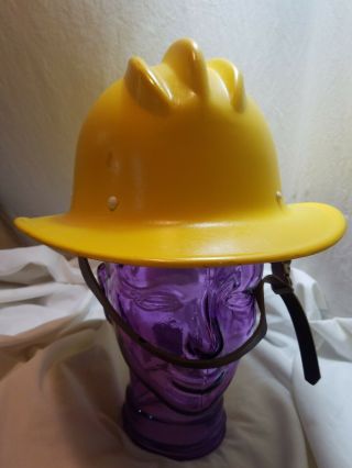 Vintage Fiberglas Hard Hat Boiled Yellow 3 Rib Logger No cracks 2