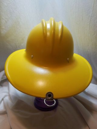 Vintage Fiberglas Hard Hat Boiled Yellow 3 Rib Logger No cracks 3