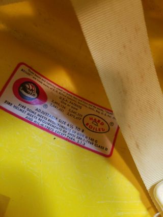 Vintage Fiberglas Hard Hat Boiled Yellow 3 Rib Logger No cracks 7
