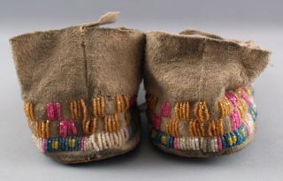 Antique 19thC South Western Native American Indian Hand Sewn Beaded Moccasins 7