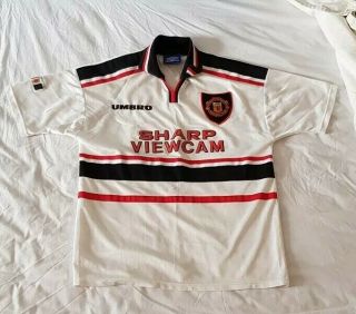 Vintage Manchester United Football Shirt Away 1996 - 1997 - Umbro (m) Rare Man U