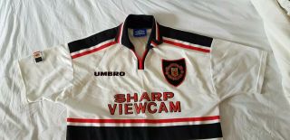 Vintage Manchester United Football Shirt Away 1996 - 1997 - Umbro (M) RARE Man U 2