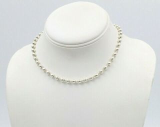 Vintage Gucci Sterling Silver Bead Chain 15 " Toggle Necklace 756b - 9