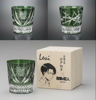 Rare Attack On Titan X Edo Kiriko Cut Glass Levi Ver.  Limited From Japan