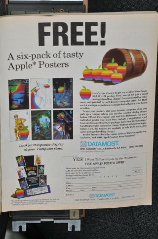 Vintage 1983 DATAMOST Apple II Computer promotional Poster artist Art Huff 11