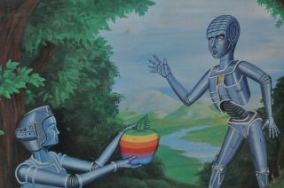 Vintage 1983 DATAMOST Apple II Computer promotional Poster artist Art Huff 8