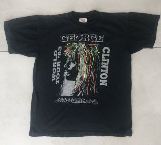 Vintage 1993 George Clinton P.  Funk All Stars World Tour T - Shirt Parliament