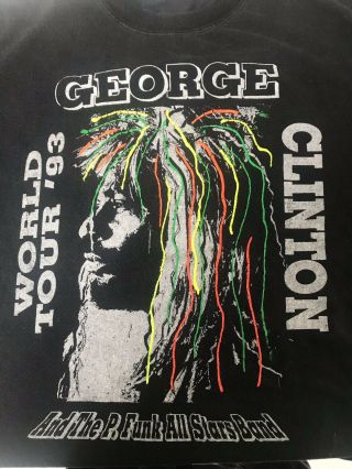Vintage 1993 George Clinton P.  Funk All Stars World Tour T - Shirt Parliament 3