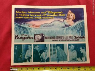 Vintage Title Lobby Card Marilyn Monroe Niagara Rare Near Low Buy