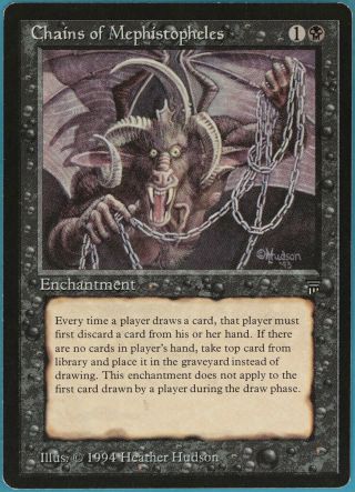 Chains Of Mephistopheles Legends Nm - M Black Rare Magic Mtg Card (32724) Abugames