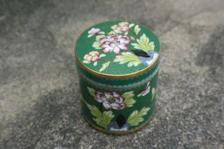 Chinese Cloisonne Enamel Tea Caddy Box and Cup with Lid 2