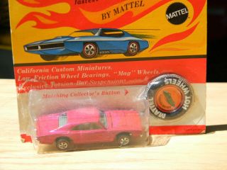 Hot Wheels Vintage Redline Open Blister 1969/70 " Custom Dodge Charger " Pink