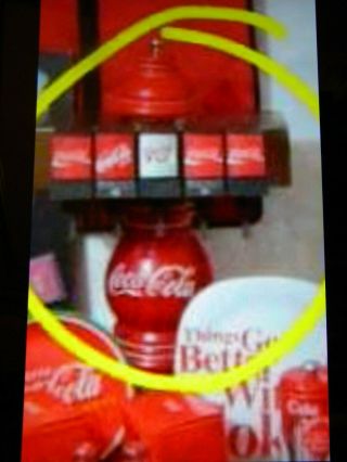 Rare Vtg.  1980 ' s Coca - Cola Ceramic Soda Fountain Advertising Dispenser Sign Logo 2