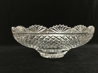 Vintage Cut Crystal Centerpiece Fruit Bowl,  11 1/4 " D X 4 1/4 " High