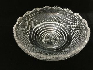 Vintage Cut Crystal Centerpiece Fruit Bowl,  11 1/4 