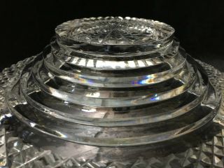 Vintage Cut Crystal Centerpiece Fruit Bowl,  11 1/4 