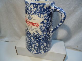 RARE 1950 ' s Hamm ' s beer speckled pitcher advertising red wing 6