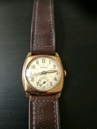 Vintage 9 Ct Rose Gold Rotary Sports Watch (not)