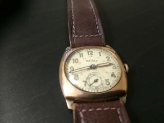 VINTAGE 9 CT ROSE GOLD ROTARY SPORTS WATCH (not) 4