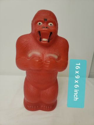 Rare Red Vintage AJ RENZI Blow Mold Gorilla King Kong 16 