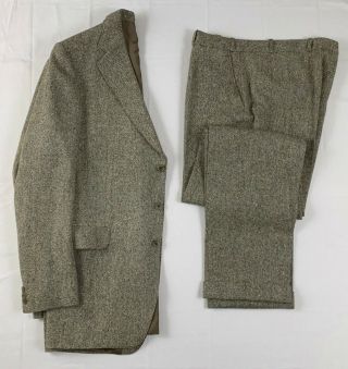 Magee Donegal Tweed Wool Suit Sz 43 Tall Xl 38 X 36.  5 Green 3btn Vtg 1979 Lknw