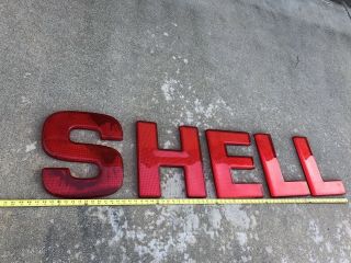 Vintage SHELL REFLECTIVE SIGN LETTERS Large Letters 15 