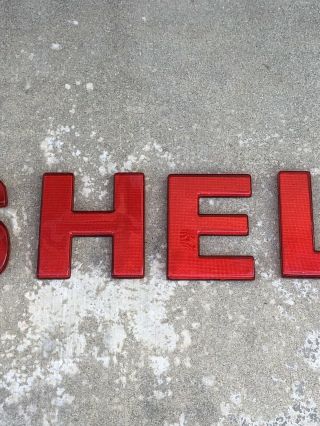 Vintage SHELL REFLECTIVE SIGN LETTERS Large Letters 15 