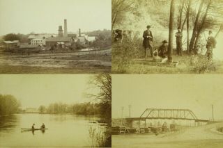 Antique 1890 ' s Albumen Photo Album St.  Joseph River Niles Michigan 2
