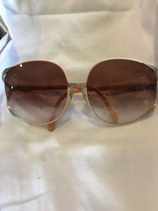 Vintage Nos Christian Dior Lunettes Sunglasses Beige Gold 2250 42 63 17