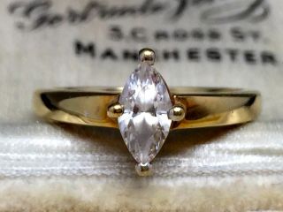 Lovely Vintage 9ct Gold And Unusual Cz Stone Fully Hallmarked Sheffield - Size J