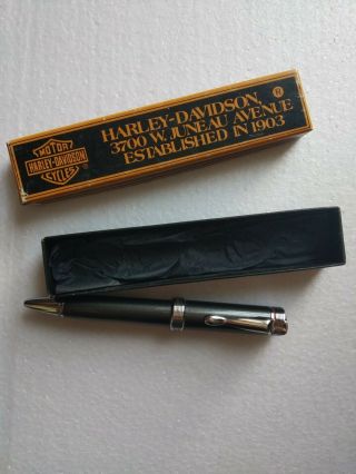 Rare Vintage Authentic Ballpoint Pen Harley Davidson Gray Silver